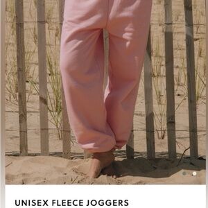 Unisex Pink Fleece Joggers